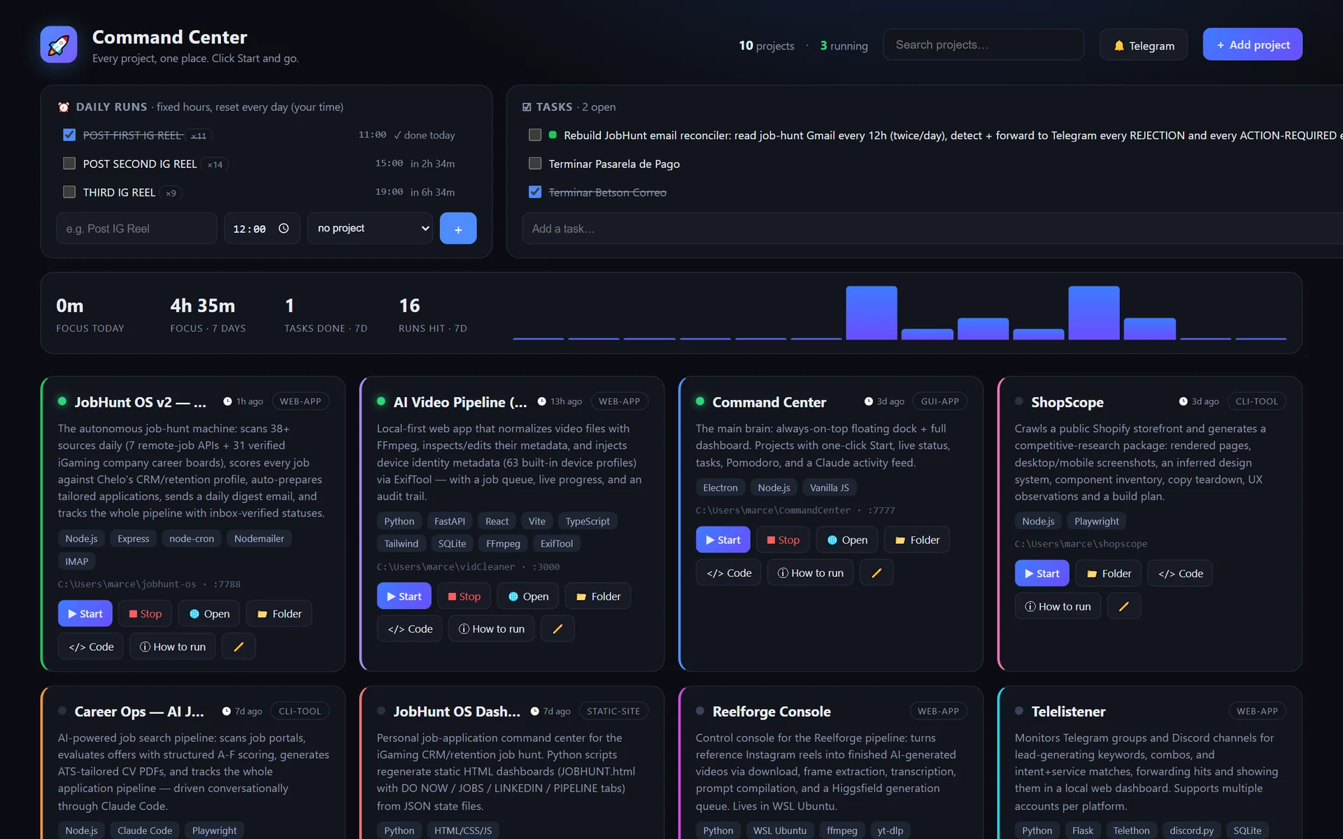Command Center screenshot